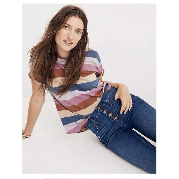 Madewell 10” High Rise Skinny Jeans Exposed Button Fly Raw Hem Women’s Size 26 - Picture 8 of 13